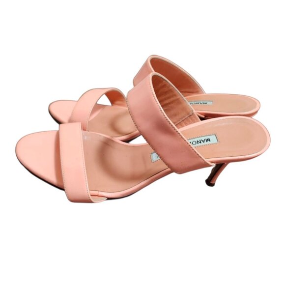 Manolo Blahnik Coral High Heel Shoes Sleek Design Size 36 Made In Italy - Picture 4 of 13